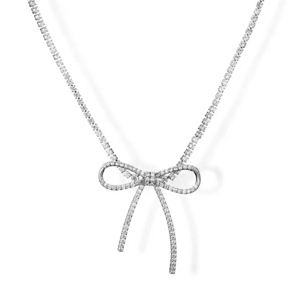 Stunning Silver Bowknot Necklace